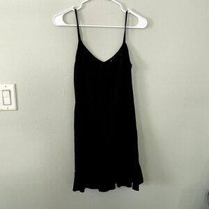 Divided summer sundress spaghetti straps comfortable casual little black dress